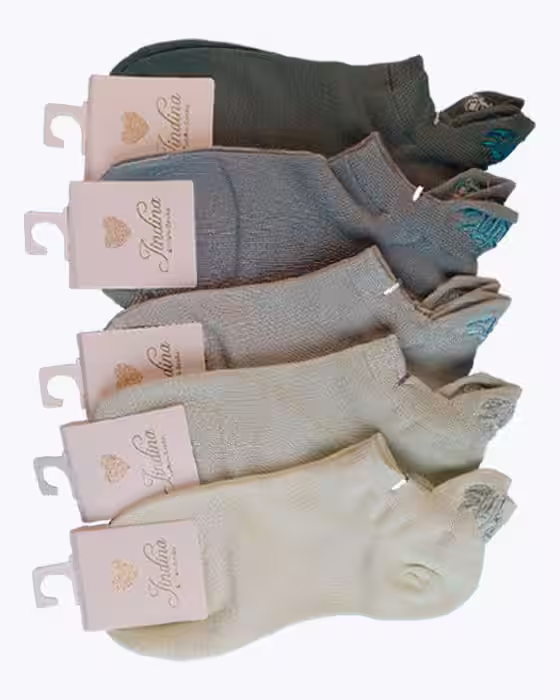 جوراب مچی سه پاشنه پشت چاپدار زنانه جوراب نوین